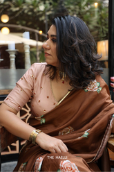 Sitara Brown silk saree